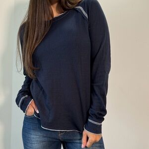 Women's Navy Long Sleeve Top